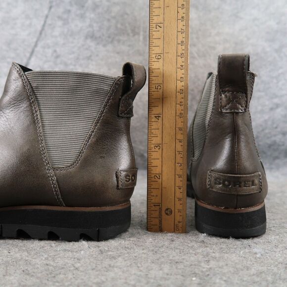 Sorel Shoes Womens 5 Bootie Harlow Chelsea Leather Waterproof Quarry Classic Mid - Picture 5 of 14
